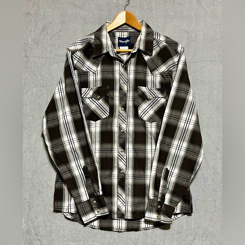 Wrangler Gray Plaid‎ Shirt
